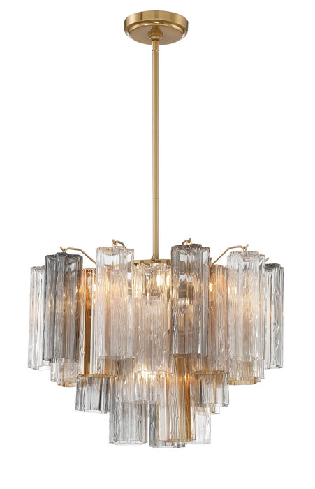 Crystorama ADD-306-AG-AU Six Light Chandelier, Aged Brass