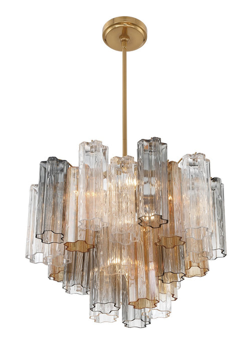 Crystorama ADD-306-AG-AU Six Light Chandelier, Aged Brass