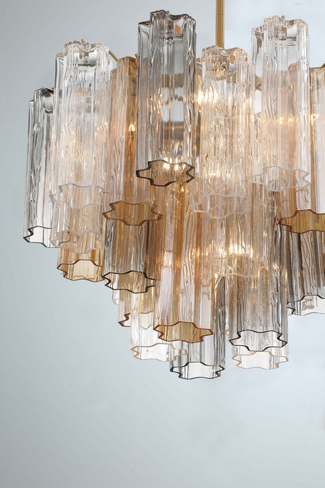 Crystorama ADD-306-AG-AU Six Light Chandelier, Aged Brass