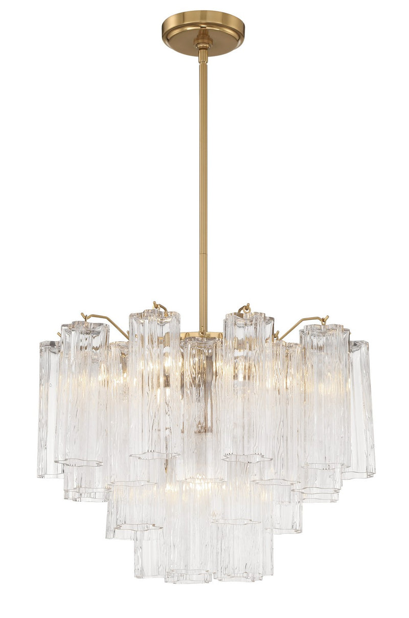 Crystorama ADD-306-AG-CL Six Light Chandelier, Aged Brass