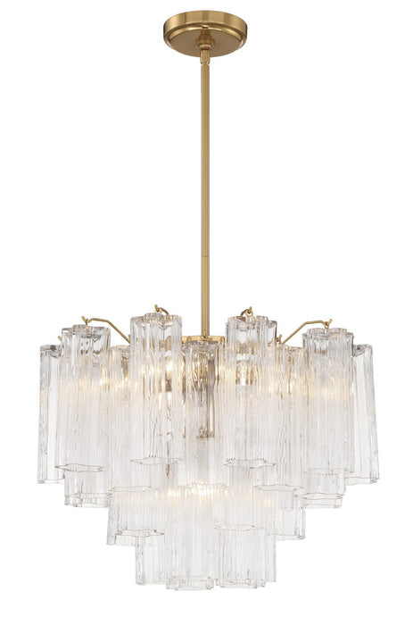 Crystorama ADD-306-AG-CL Six Light Chandelier, Aged Brass
