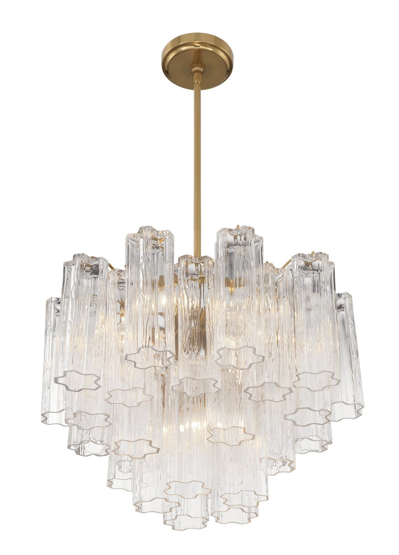 Crystorama ADD-306-AG-CL Six Light Chandelier, Aged Brass