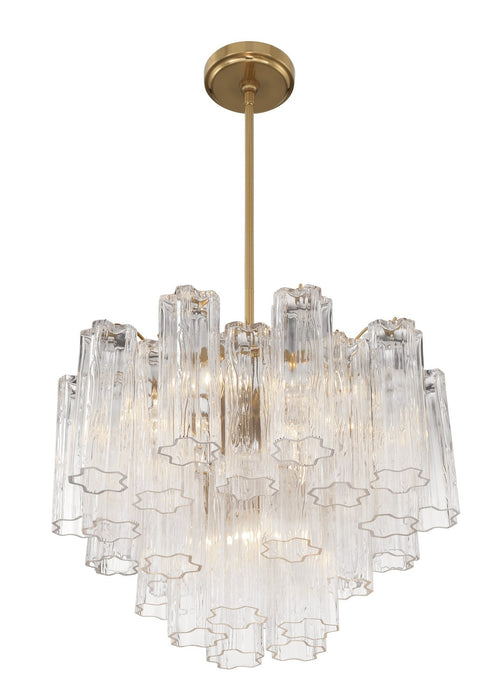 Crystorama ADD-306-AG-CL Six Light Chandelier, Aged Brass