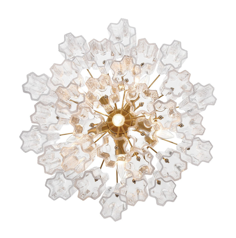 Crystorama ADD-306-AG-CL Six Light Chandelier, Aged Brass