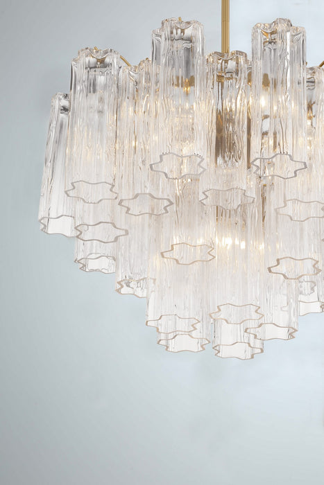 Crystorama ADD-306-AG-CL Six Light Chandelier, Aged Brass