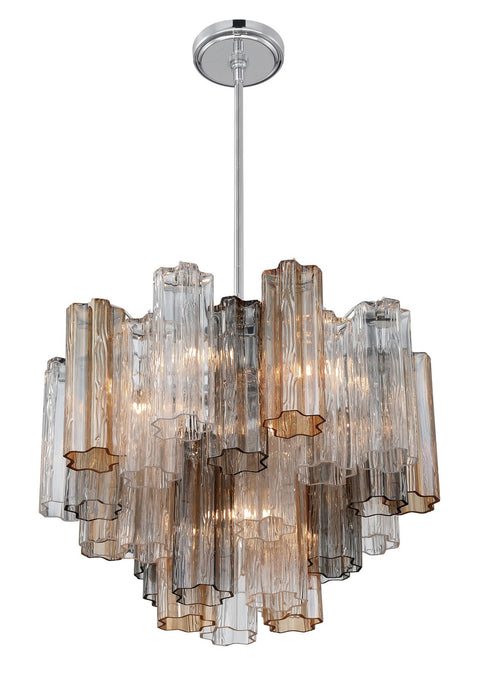 Crystorama ADD-306-CH-AU Six Light Chandelier, Polished Chrome