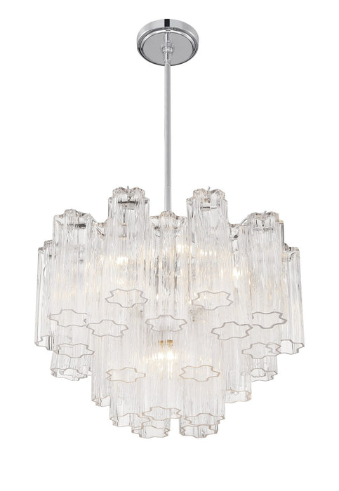 Crystorama ADD-306-CH-CL Six Light Chandelier, Polished Chrome