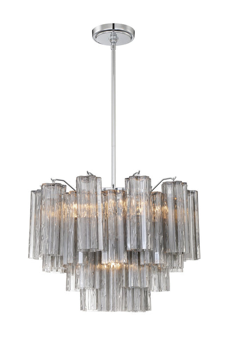 Crystorama ADD-306-CH-SM Six Light Chandelier, Polished Chrome