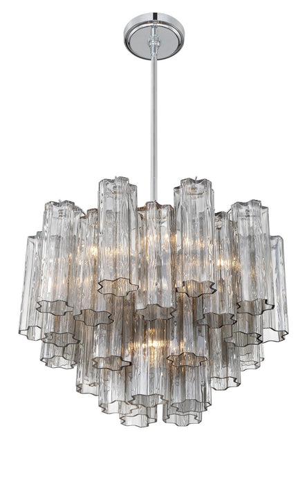 Crystorama ADD-306-CH-SM Six Light Chandelier, Polished Chrome