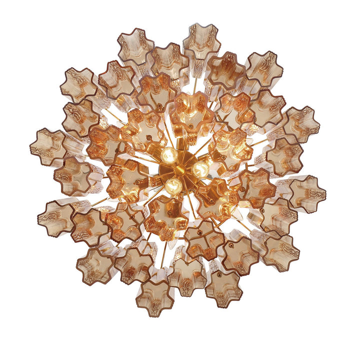 Crystorama ADD-308-AG-AM Nine Light Chandelier, Aged Brass