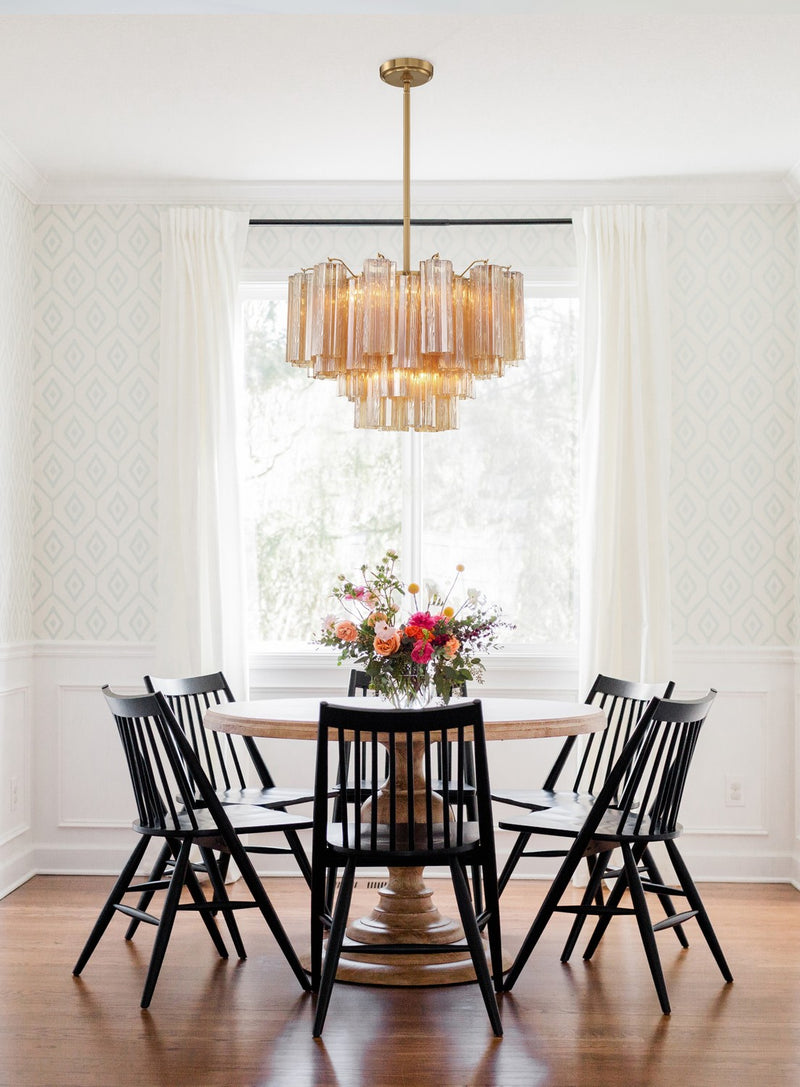Crystorama ADD-308-AG-AM Nine Light Chandelier, Aged Brass