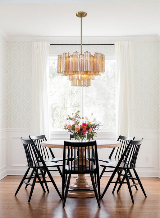 Crystorama ADD-308-AG-AM Nine Light Chandelier, Aged Brass