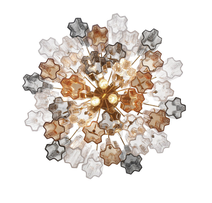 Crystorama ADD-308-AG-AU Nine Light Chandelier, Aged Brass