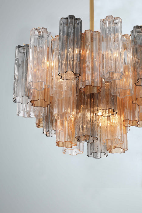 Crystorama ADD-308-AG-AU Nine Light Chandelier, Aged Brass