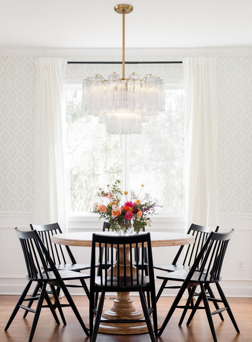 Crystorama ADD-308-AG-CL Nine Light Chandelier, Aged Brass