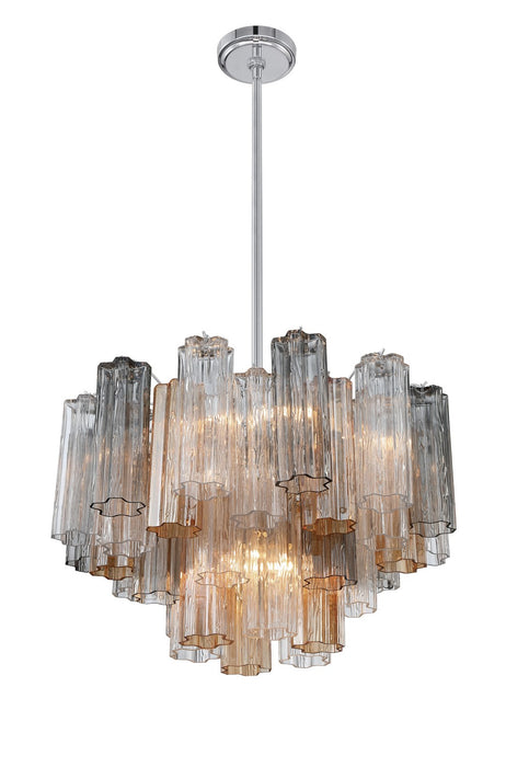 Crystorama ADD-308-CH-AU Nine Light Chandelier, Polished Chrome