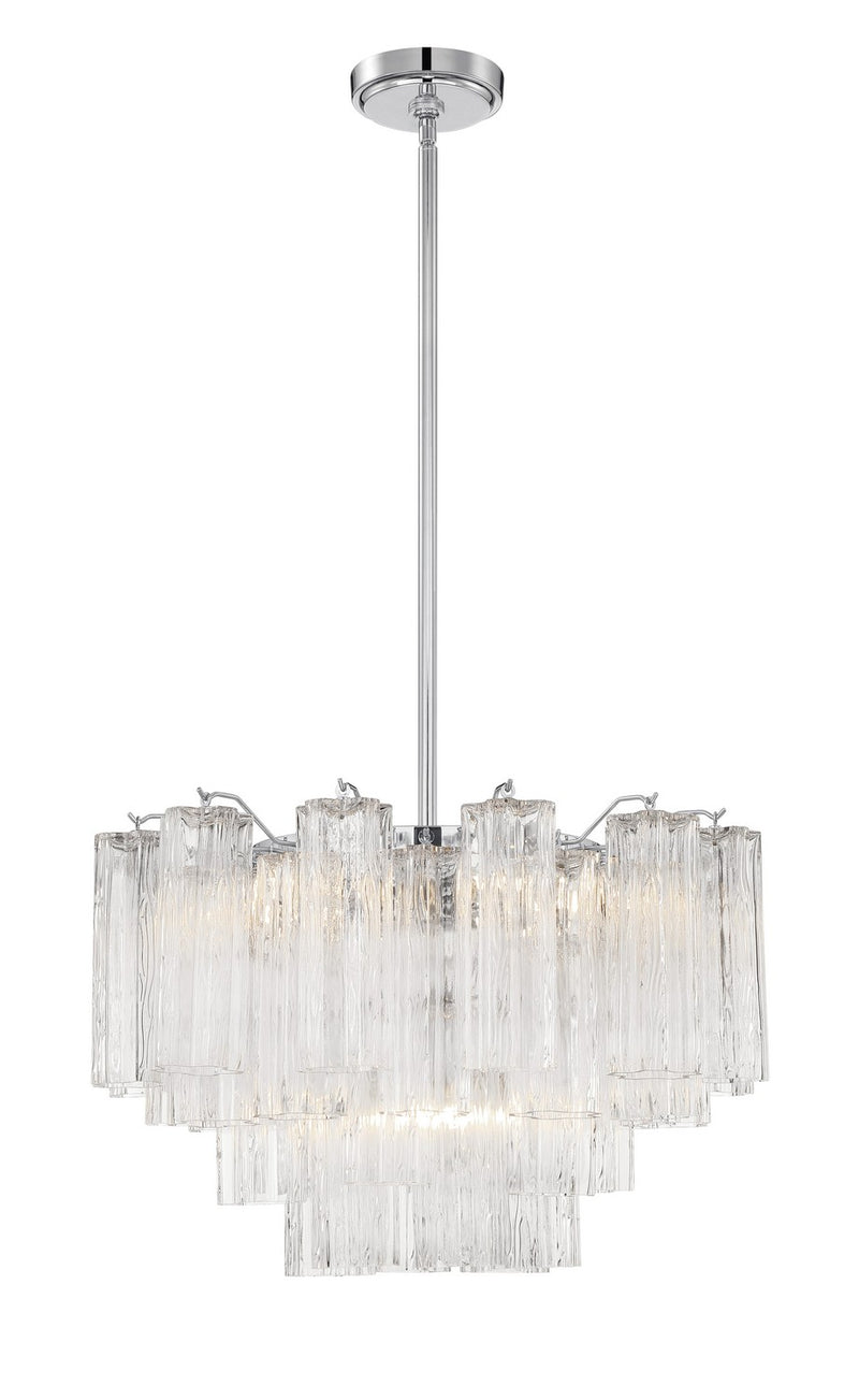 Crystorama ADD-308-CH-CL Nine Light Chandelier, Polished Chrome