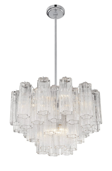 Crystorama ADD-308-CH-CL Nine Light Chandelier, Polished Chrome