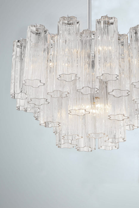Crystorama ADD-308-CH-CL Nine Light Chandelier, Polished Chrome