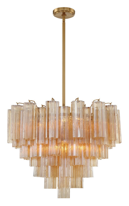 Crystorama ADD-312-AG-AM 12 Light Chandelier, Aged Brass