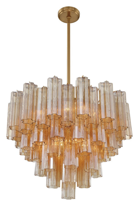 Crystorama ADD-312-AG-AM 12 Light Chandelier, Aged Brass