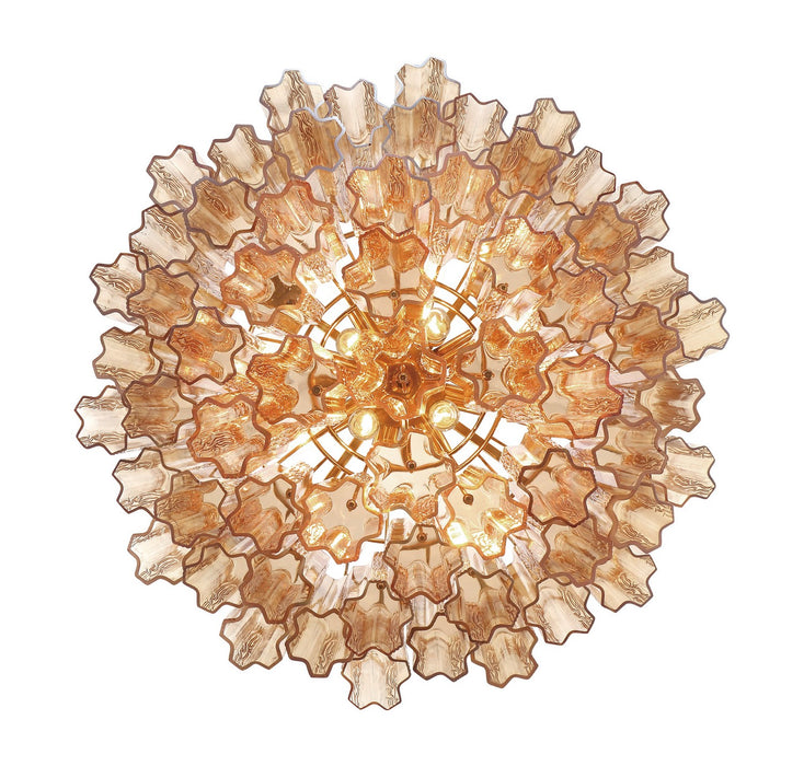 Crystorama ADD-312-AG-AM 12 Light Chandelier, Aged Brass