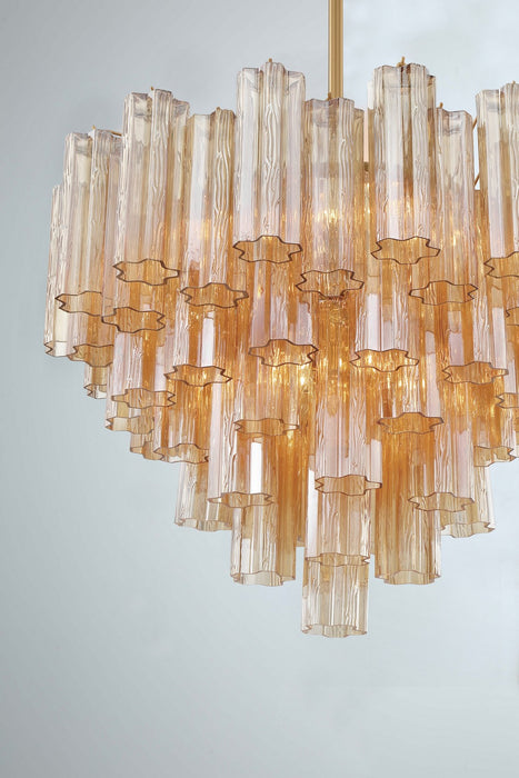 Crystorama ADD-312-AG-AM 12 Light Chandelier, Aged Brass