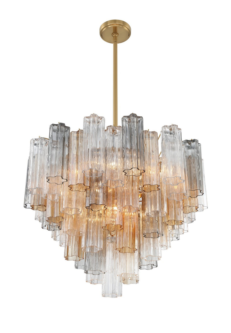 Crystorama ADD-312-AG-AU 12 Light Chandelier, Aged Brass