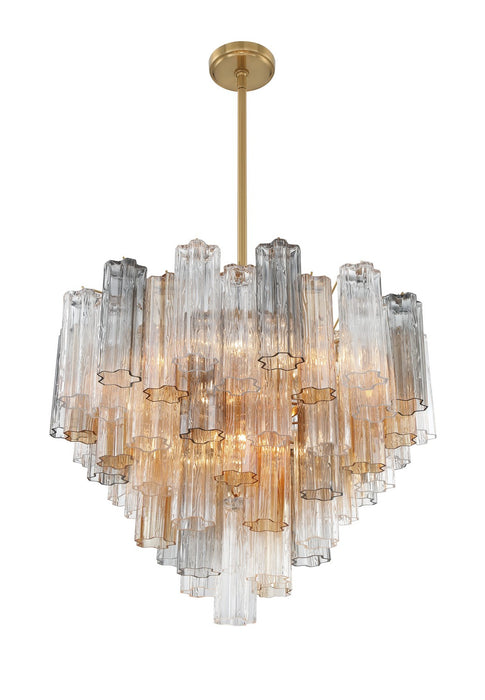 Crystorama ADD-312-AG-AU 12 Light Chandelier, Aged Brass