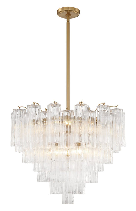 Crystorama ADD-312-AG-CL 12 Light Chandelier, Aged Brass
