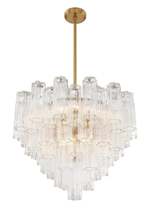 Crystorama ADD-312-AG-CL 12 Light Chandelier, Aged Brass