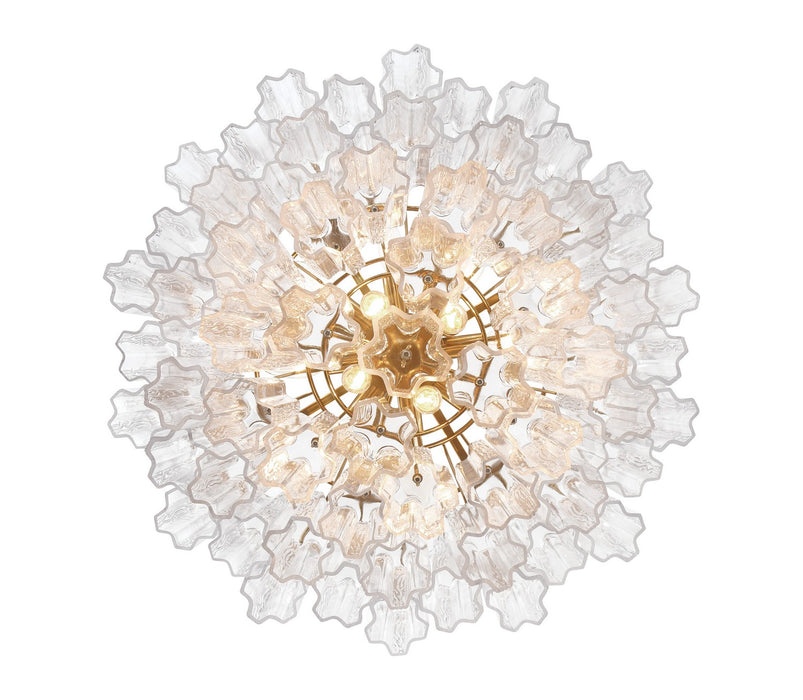 Crystorama ADD-312-AG-CL 12 Light Chandelier, Aged Brass