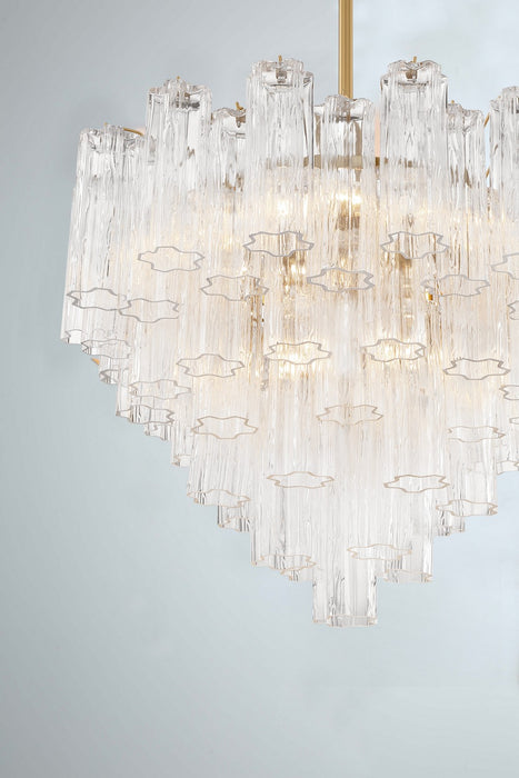Crystorama ADD-312-AG-CL 12 Light Chandelier, Aged Brass