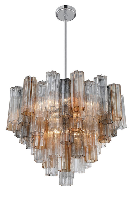 Crystorama ADD-312-CH-AU 12 Light Chandelier, Polished Chrome