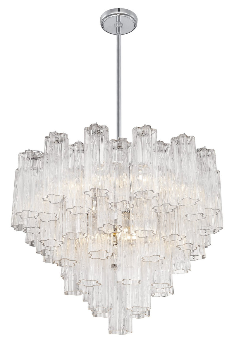 Crystorama ADD-312-CH-CL 12 Light Chandelier, Polished Chrome