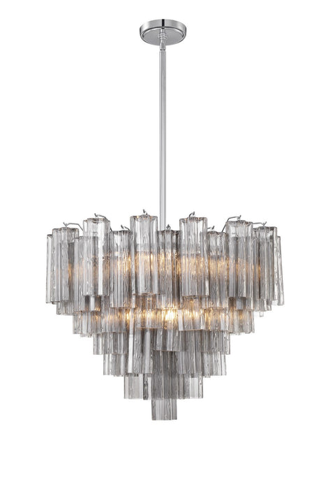 Crystorama ADD-312-CH-SM 12 Light Chandelier, Polished Chrome