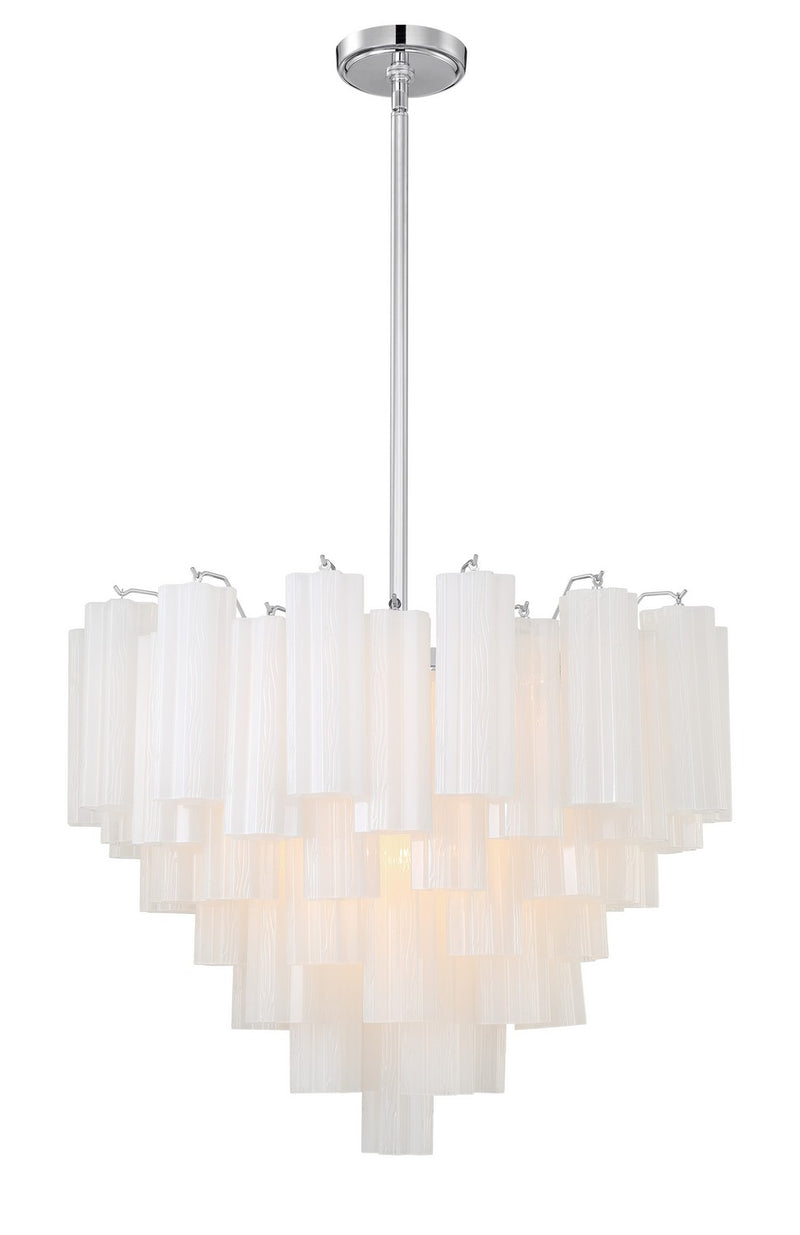 Crystorama ADD-312-CH-WH 12 Light Chandelier, Polished Chrome