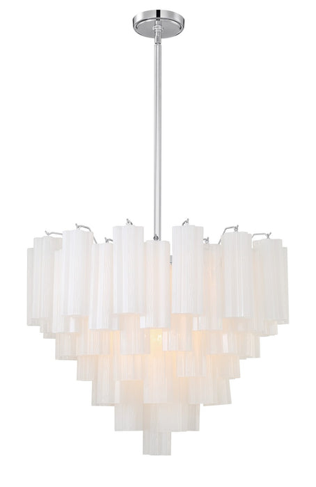 Crystorama ADD-312-CH-WH 12 Light Chandelier, Polished Chrome