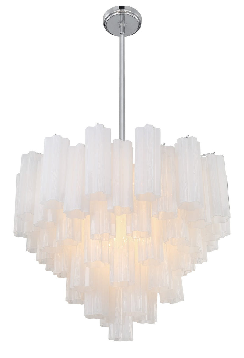 Crystorama ADD-312-CH-WH 12 Light Chandelier, Polished Chrome
