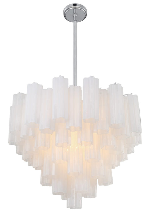 Crystorama ADD-312-CH-WH 12 Light Chandelier, Polished Chrome