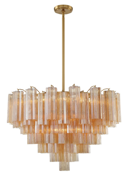 Crystorama ADD-316-AG-AM 16 Light Chandelier, Aged Brass