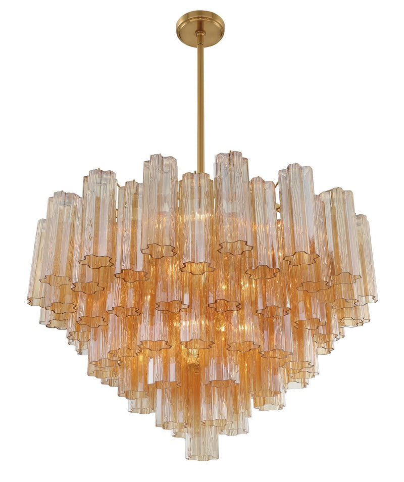 Crystorama ADD-316-AG-AM 16 Light Chandelier, Aged Brass