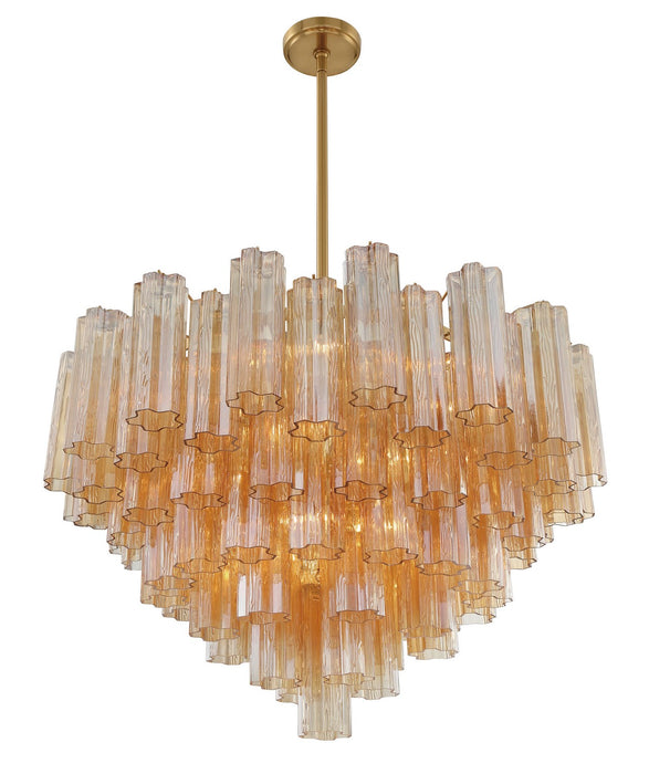 Crystorama ADD-316-AG-AM 16 Light Chandelier, Aged Brass
