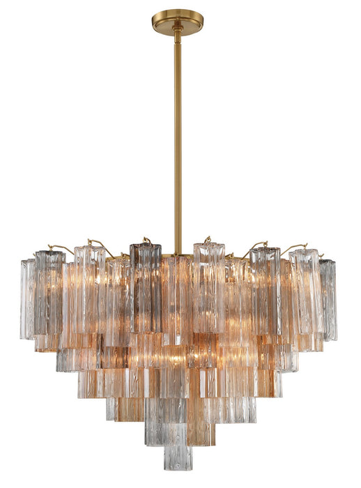 Crystorama ADD-316-AG-AU 16 Light Chandelier, Aged Brass