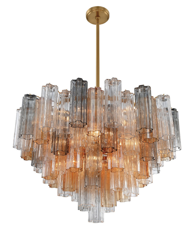 Crystorama ADD-316-AG-AU 16 Light Chandelier, Aged Brass