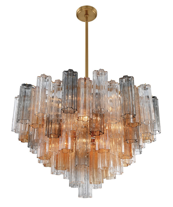 Crystorama ADD-316-AG-AU 16 Light Chandelier, Aged Brass
