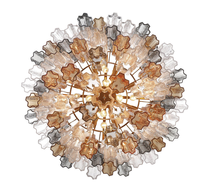 Crystorama ADD-316-AG-AU 16 Light Chandelier, Aged Brass