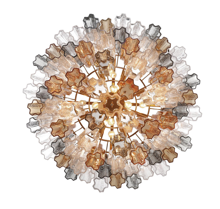 Crystorama ADD-316-AG-AU 16 Light Chandelier, Aged Brass