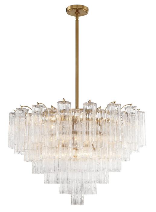 Crystorama ADD-316-AG-CL 16 Light Chandelier, Aged Brass
