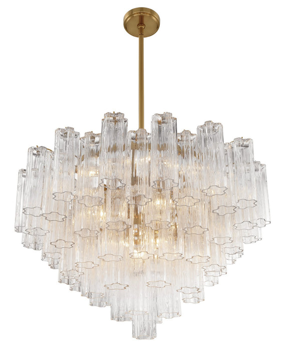 Crystorama ADD-316-AG-CL 16 Light Chandelier, Aged Brass